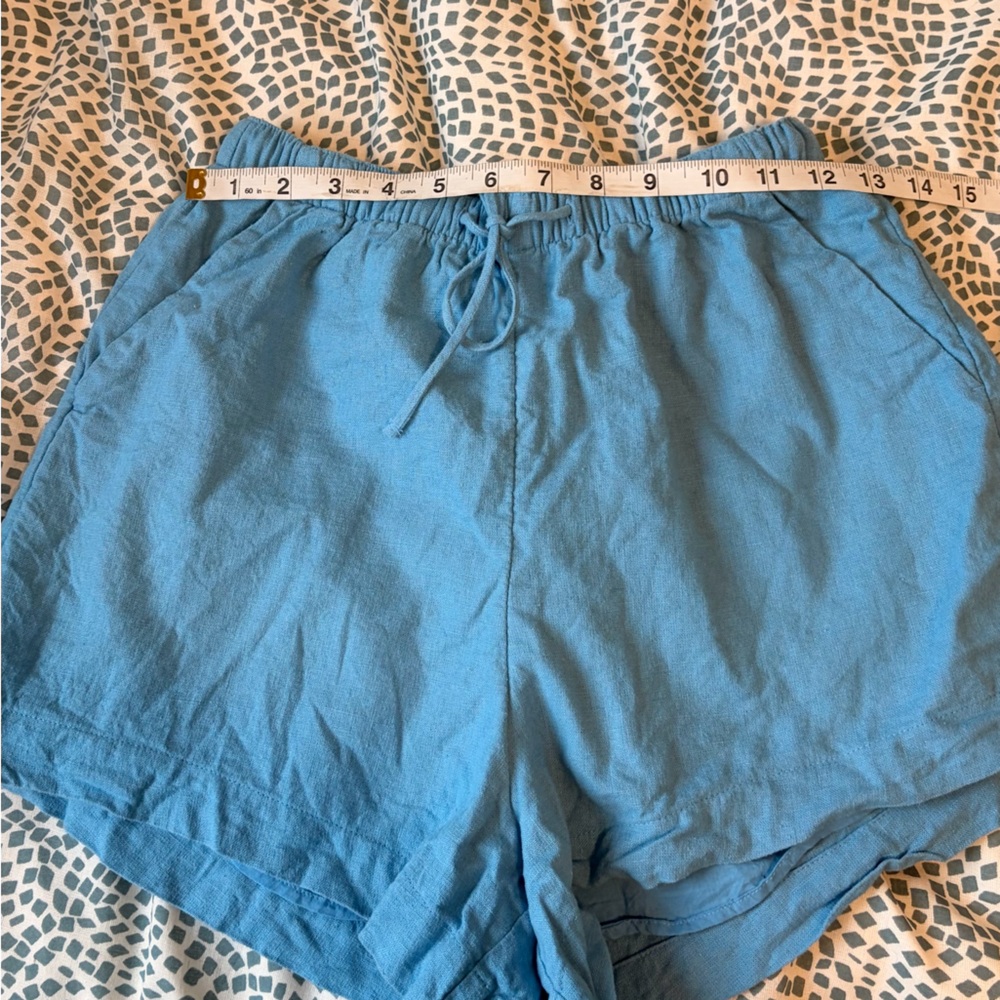 Abercrombie & Fitch Blue Linen Shorts - Picture 8 of 11